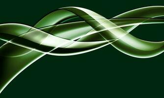 abstrait vert verre brillant ligne spirale courbe vague mouvement conception moderne luxe futuriste La technologie Créatif Contexte vecteur