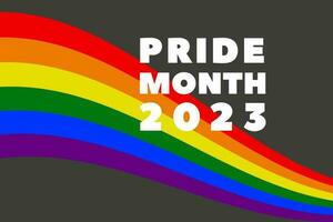 fierté mois 2023. liberté arc en ciel lgbt drapeau sur femme Contexte. gay fierté annuel été événement. vecteur