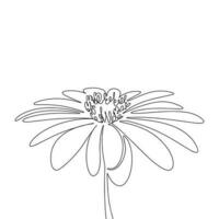 magnifique fleur isolé sur blanc Contexte. ligne art fleur fleur. un ligne continu abstrait fleur. contour vecteur illustration.