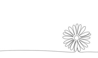 main tiré abstrait fleur. un ligne continu magnifique fleur. ligne art Floraison fleur. contour vecteur illustration.