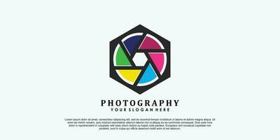 la photographie logo conception avec moderne concept vecteur