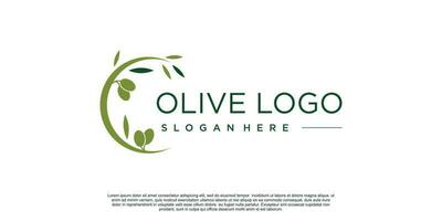 olive logo desing idée avec unique style concept vecteur