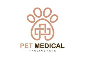 patte chien logo conception. logos pouvez être utilisé pour animal de compagnie soins, clinique et vétérinaire. vecteur