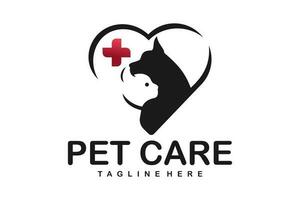 animal de compagnie logo vecteur icône pour animal de compagnie magasin ou animal de compagnie se soucier et vétérinaire chat et chien