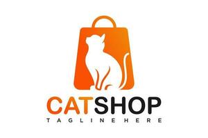 chat magasin logo conception. logos pouvez être utilisé pour animal de compagnie soins, clinique et vétérinaire. vecteur