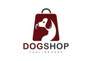 chat et chien magasin logo conception. logos pouvez être utilisé pour animal de compagnie soins, clinique et vétérinaire.sac vecteur