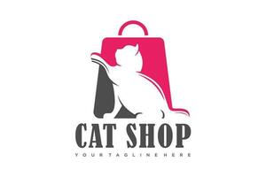 chat magasin logo.chat logotype. animal de compagnie magasin logo concept. animal de compagnie vecteur illustration