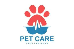 patte chien logo conception. logos pouvez être utilisé pour animal de compagnie soins, clinique et vétérinaire. vecteur