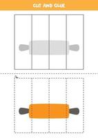 jeu de coupe et de colle pour rouleau à pâtisserie pour enfants vecteur