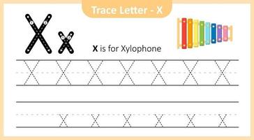 trace lettre x vecteur