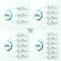 abstrait éléments de graphique vecteur infographie modèle avec étiquette cercles. affaires concept avec 3, 4, 5 et 6 options. pour contenu, diagramme, organigramme, pas.