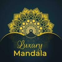 luxe ornemental mandala Contexte conception avec arabe islamique est modèle style dans or couleur. vecteur