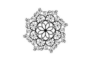 dessiné à la main mandala avec floral motifs. ornemental mandala adulte coloration livre page. mandala modèle pour henné, Mehndi, tatouage, et décoration. vecteur