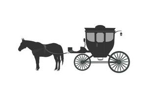 luxueux le chariot avec cheval, ancien transport symbole concept, vecteur illustration