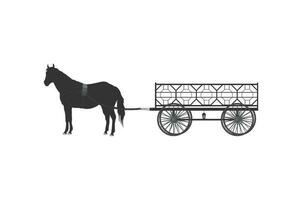 cheval tirant wagon, transport dans vieux fois. vecteur
