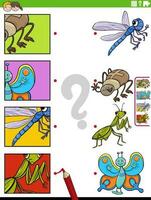 rencontre dessin animé insectes animaux et coupures éducatif tâche vecteur