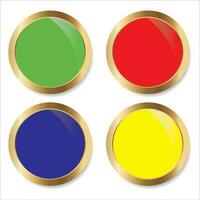 ensemble de coloré boutons icône, vecteur, illustration, symbole vecteur
