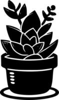 succulent, noir et blanc vecteur illustration