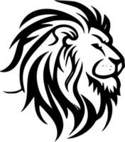 Lion visage - noir et blanc isolé icône - vecteur illustration