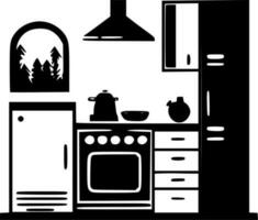 cuisine, noir et blanc vecteur illustration