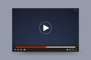 vidéo joueur interface illustration. vidéo joueur écran avec la navigation Icônes. conception maquette de vidéo interface fenêtre modèle. vecteur