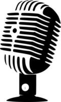 microphone - minimaliste et plat logo - vecteur illustration