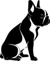 français bouledogue, minimaliste et Facile silhouette - vecteur illustration