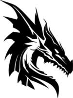 dragons - noir et blanc isolé icône - vecteur illustration