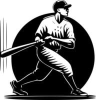 rétro base-ball, noir et blanc vecteur illustration