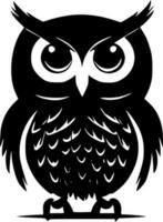 hibou - minimaliste et plat logo - vecteur illustration