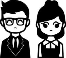 des couples, minimaliste et Facile silhouette - vecteur illustration