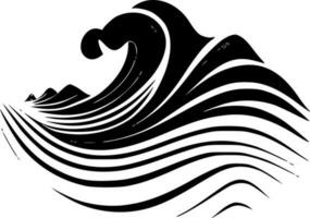 vagues - minimaliste et plat logo - vecteur illustration