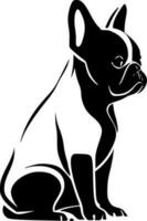 français bouledogue - minimaliste et plat logo - vecteur illustration