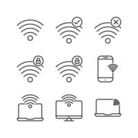 modifiable ensemble icône de sans fil connexion, vecteur illustration isolé sur blanc Contexte. en utilisant pour présentation, site Internet ou mobile app
