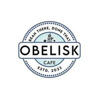 obélisque café badge logo conception vecteur