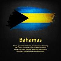 drapeau bahamas avec fond noir vecteur