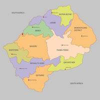 carte du lesotho avec les états vecteur