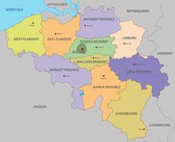 Carte de la Belgique avec les états vecteur