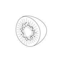 une Célibataire vecteur illustration de une kiwi fruit. lignes art tropical kiwi fruit, griffonnage