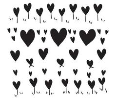 cadre en forme de coeur de vecteur avec dessin au pinceau dessiné à la main pour la Saint-Valentin