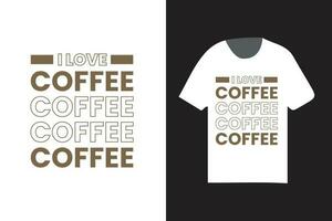 je l'amour café répété mot typographie, moderne à la mode typographie t chemise conception vecteur