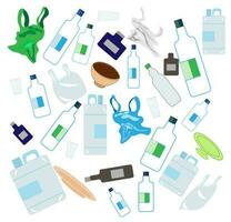 déchets recyclage. collection avec les types de recyclable respectueux de la nature environnement vecteur illustration.