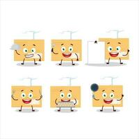 dessin animé personnage de marron rectangle enveloppe avec divers chef émoticônes vecteur