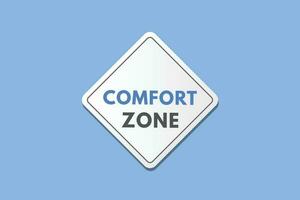confort zone texte bouton. confort zone signe icône étiquette autocollant la toile boutons vecteur