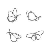 papillon dessin ligne art ensemble vecteur