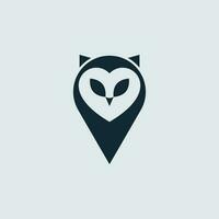 hibou épingle logo. cette logo veux dire sagesse, loyal, humble, et mystérieux. cette logo pouvez être utilisé pour éducation, consultant entreprises, la navigation technologie, loi entreprise, ong, etc. vecteur