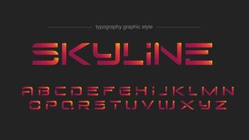 typographie de formes futuristes rouges modernes vecteur