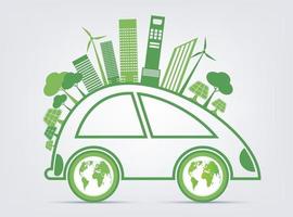 concept de voiture verte écologique vecteur