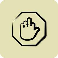 icône Arrêtez main. adapté pour bâtiment symbole. main tiré style. Facile conception modifiable. conception modèle vecteur
