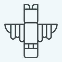icône totem. en relation à américain indigène symbole. ligne style. Facile conception modifiable vecteur